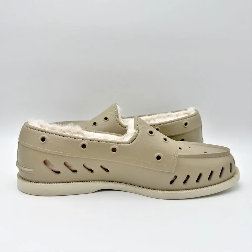 Sperry Mens Original Float Cozy Boat Shoes Size 10 EU 43 Beige Tan NWOB